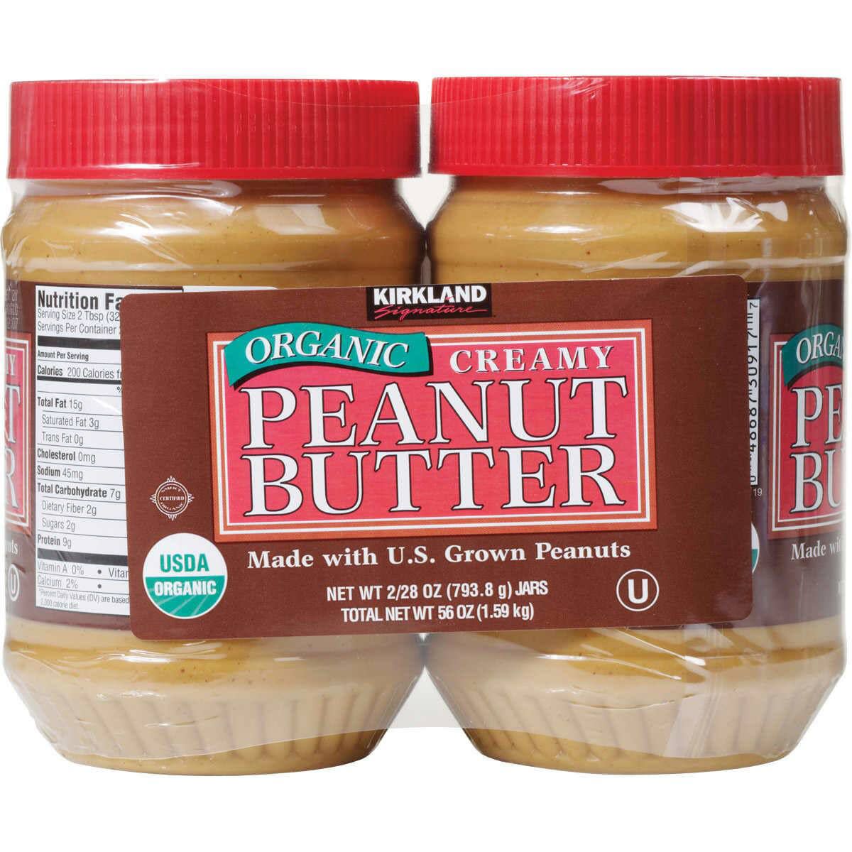 Kirkland Signature Organic Creamy Peanut Butter, 2 Count