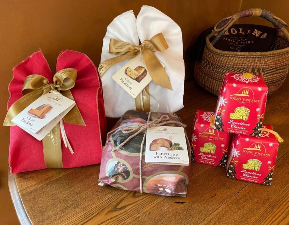 The sweet Christmas bread panettone, imported from Italy, comes wrapped for gift giving at Semolina, the new house-made pasta and specialty foods shop at 2474 S. Kinnickinnic Ave. in Bay View.