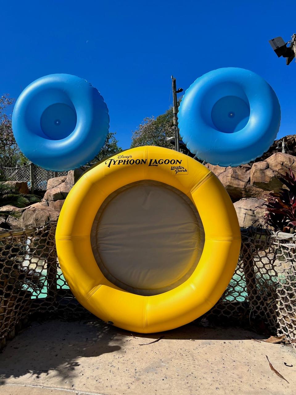 A raft and floats form a not-so-hidden Mickey at Disney's Typhoon Lagoon.