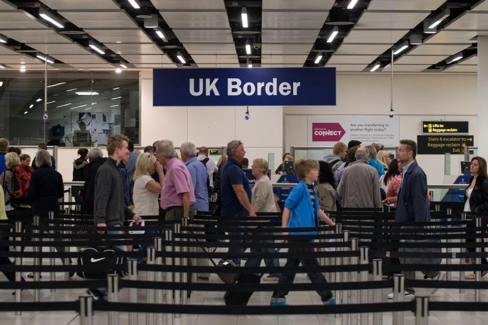 What a welcome: most immigration to the UK is from outside the European Union (Getty Images)