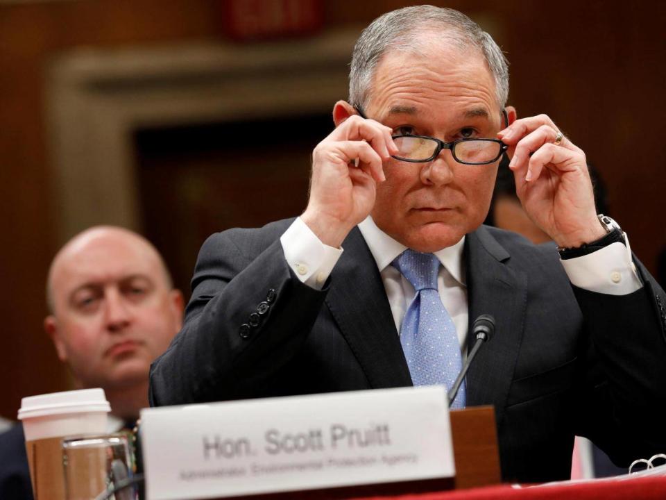 Pruitt testified before a Senate Appropriations Subcommittee in June 2017 (Aaron P Bernstein/Reuters)