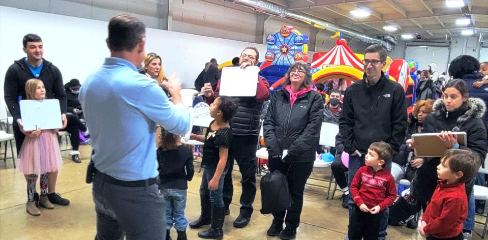 Families play "The Price is Right" at last year's Columbus Winter Carnival.