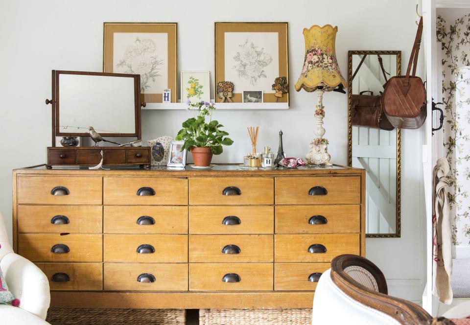 12. Reclaim vintage furniture as living room storage