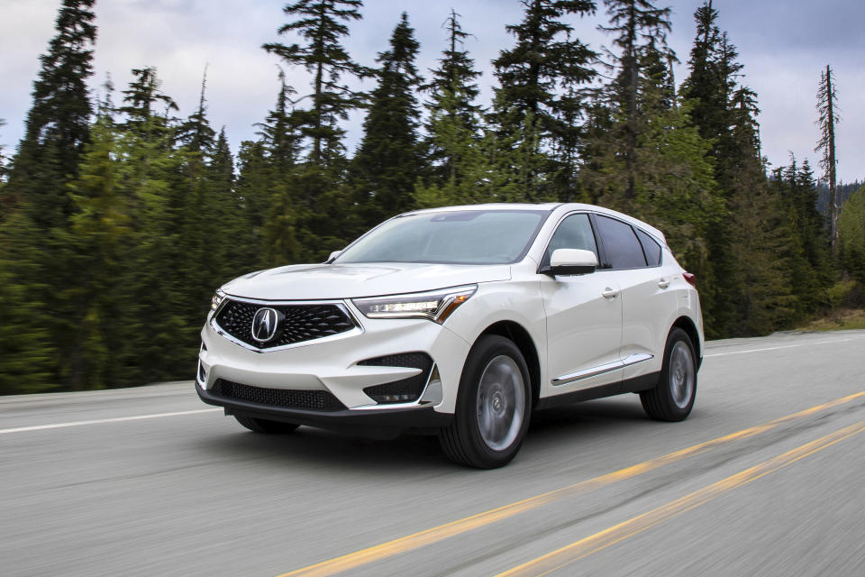 This undated photo provided by Acura shows the 2019 Acura RDX, a tech-forward small luxury SUV with a powerful turbocharged engine. (American Honda Motor Co. via AP)