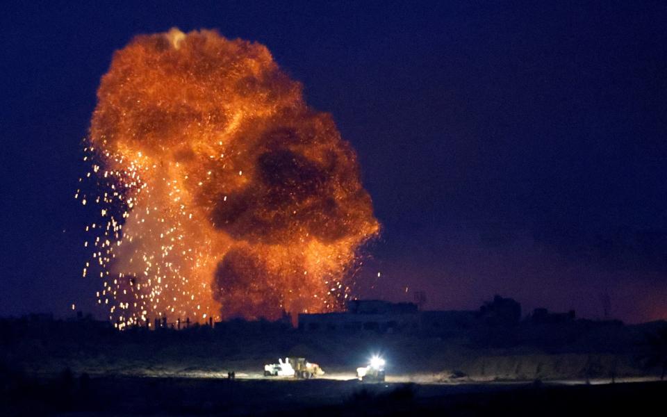 Israeli air strikes over Gaza this evening