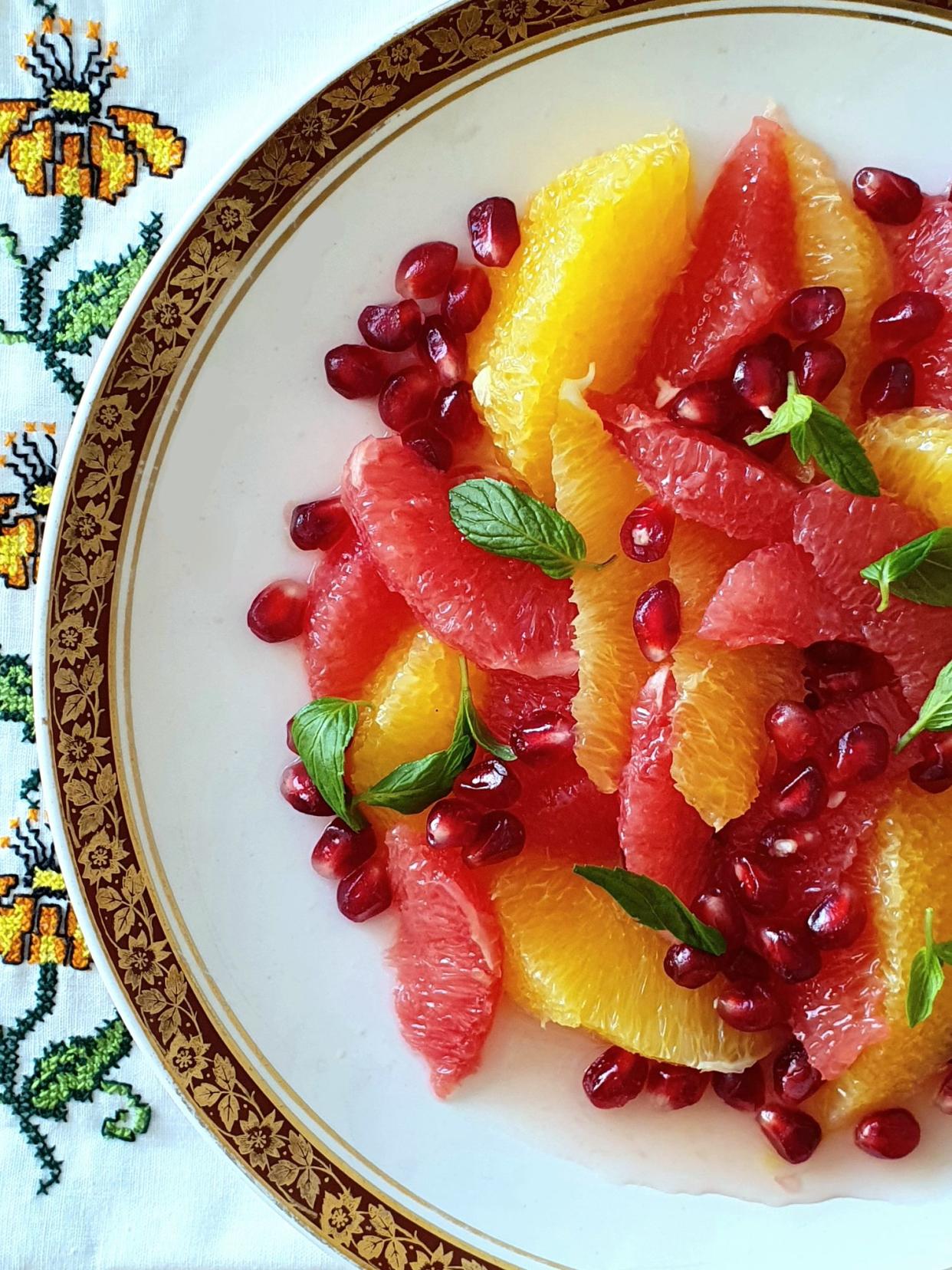 Delicious grapefruit and pomegranate salad