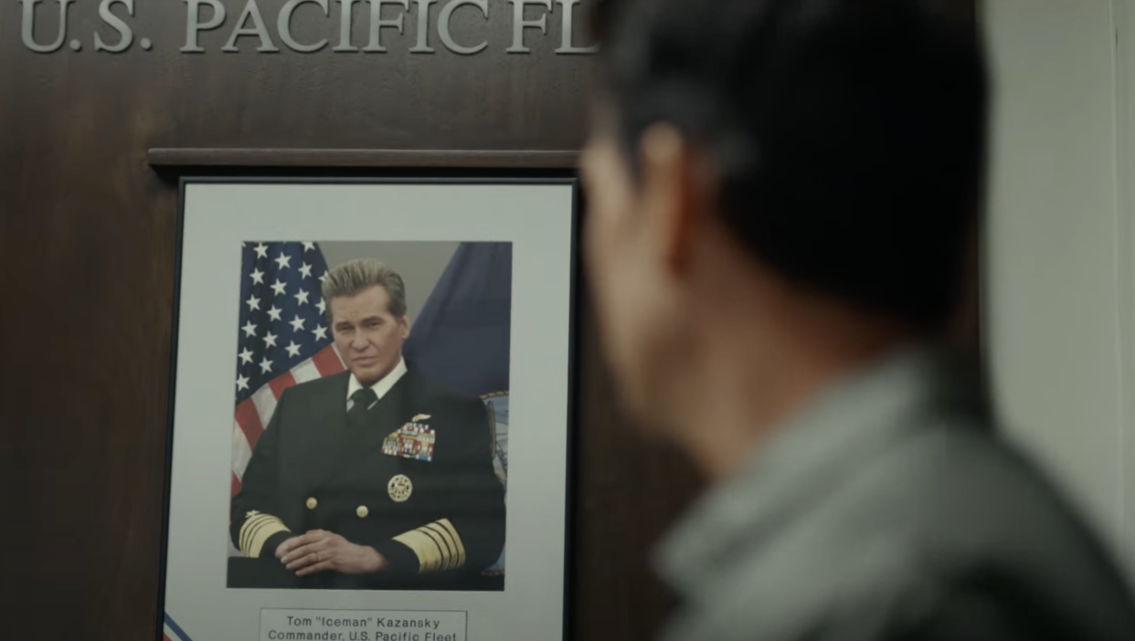 Val Kilmer's fan favorite Top Gun character, Iceman, makes a cameo in Top Gun: Maverick. (Photo: Paramount/YouTube)
