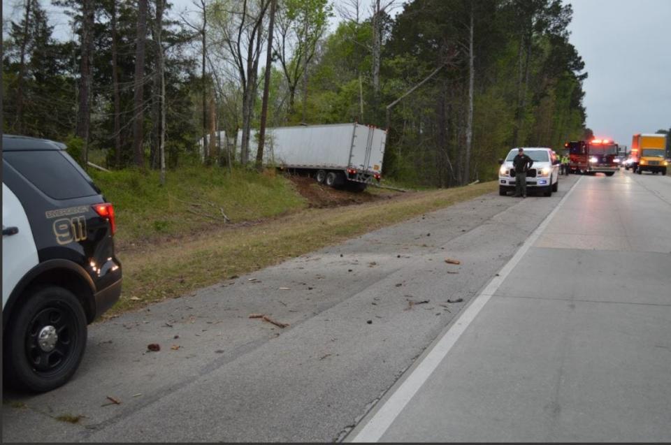 Briggs' truck traveled off the highway and crashed in a grove of trees after Briggs was shot.