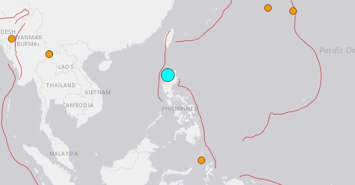 菲律賓發生規模7.1地震。（圖／翻攝自美國地質調查局）