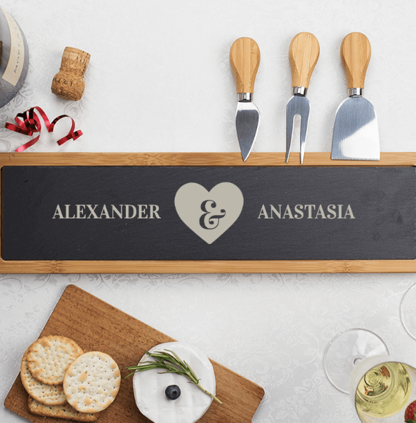 The Personalised Gift Shop Personalised Love Heart Cheese Board - $74.50