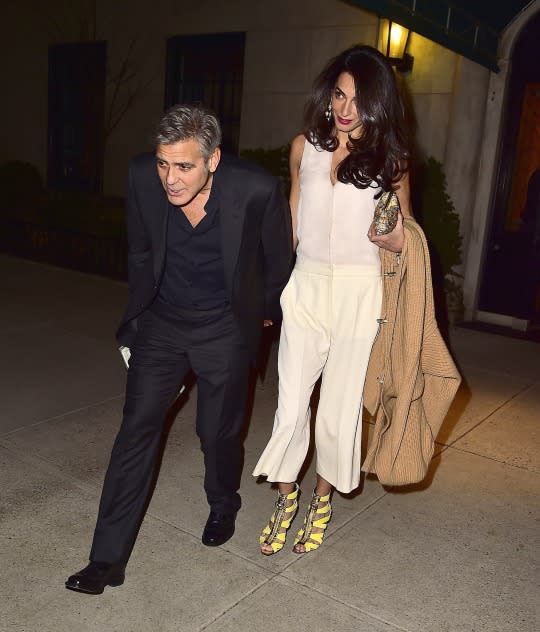 Amal Clooney in a Stella McCartney jumpsuit.