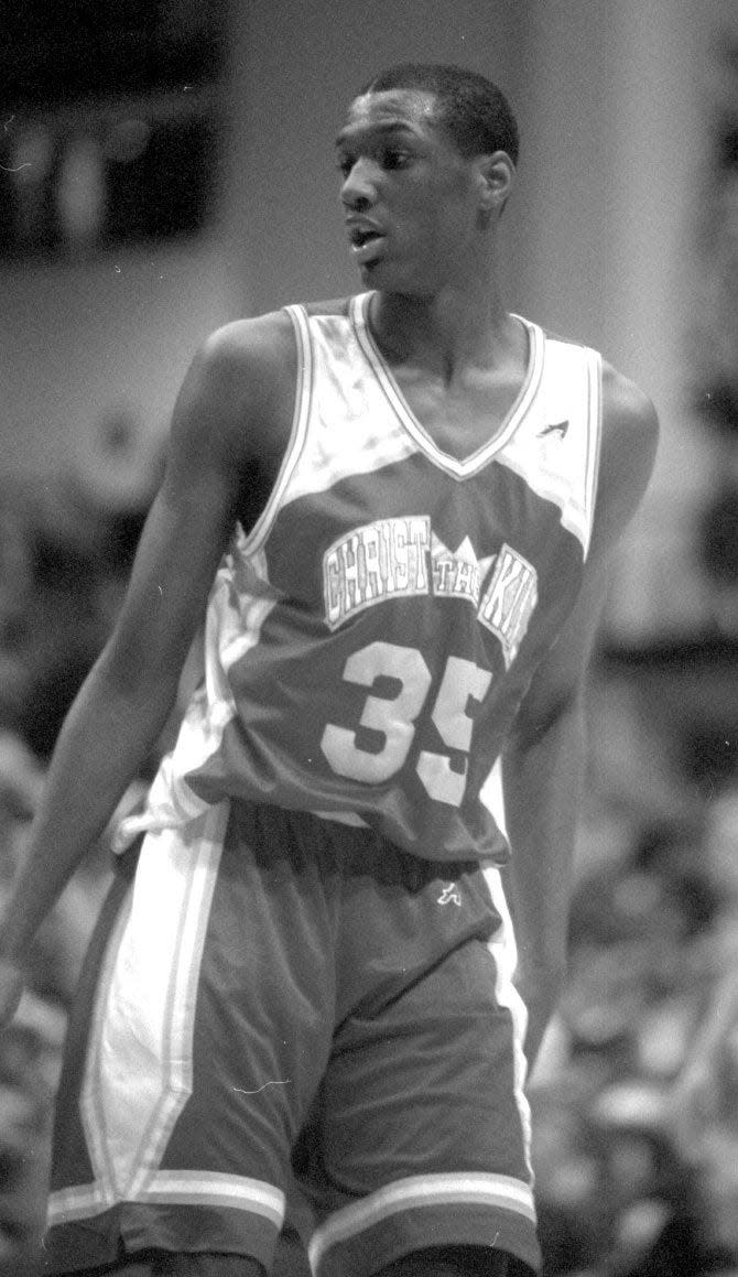 Lamar Odom shows while playing at Christ the King in the 1996 Tournament of Champions.