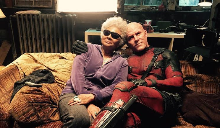 Deadpool and Blind Al get close in Deadpool 2 - Credit: 20th Century Fox