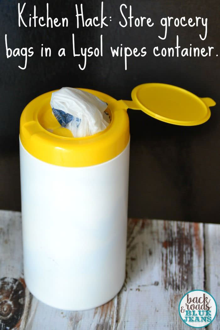 Turn a Wipes Tube into Plastic Grocery Bag Storage