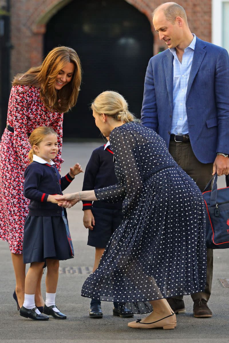 Kate Middleton with William and Princess Charlotte.