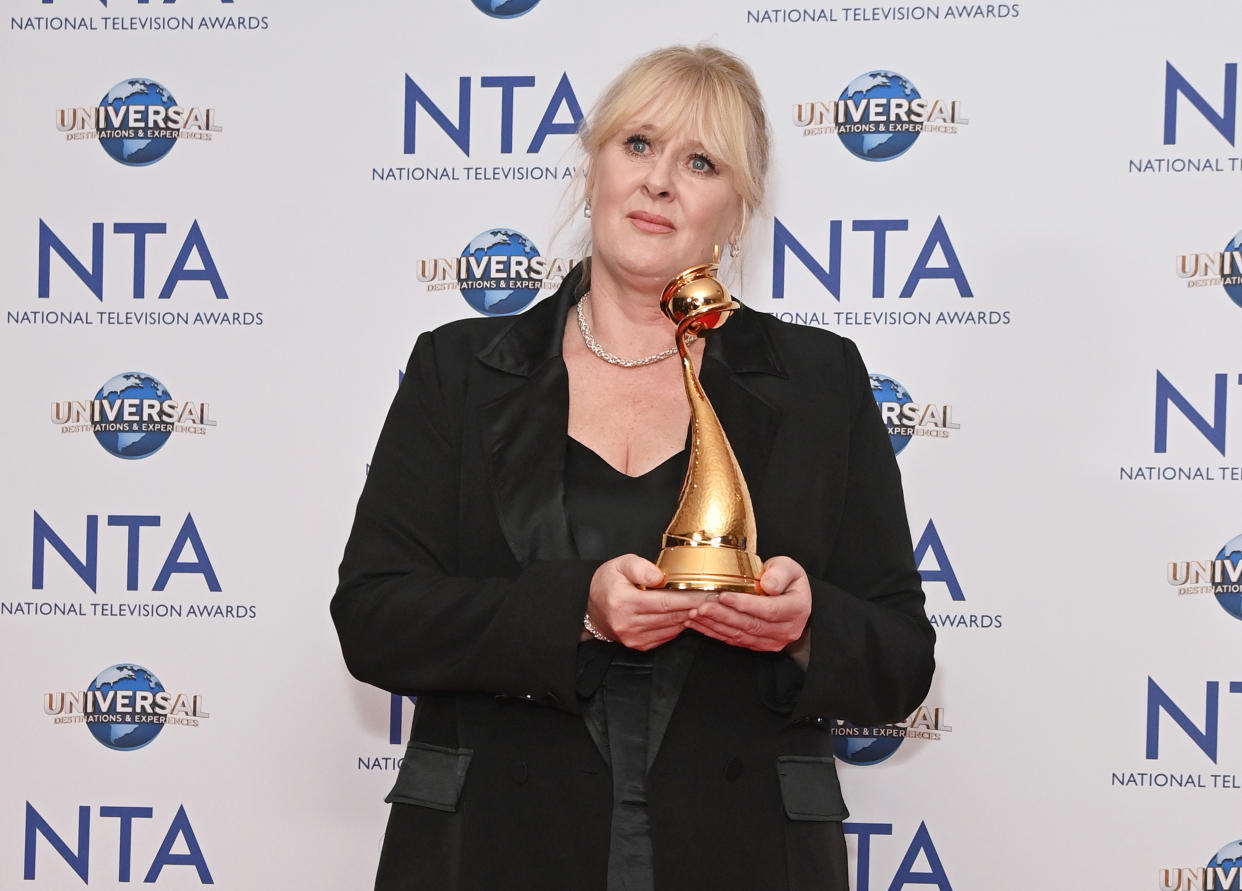 Sarah Lancashire, pictured, she has revealed she has been suffering from brain fog brought on by the menopause. (Getty Images)