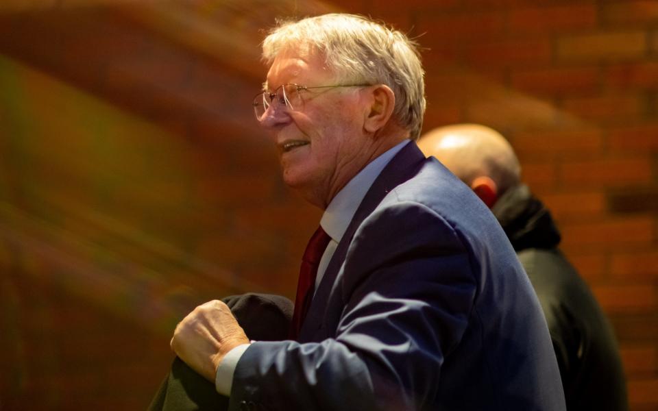 Sir Alex Ferguson arrives prior to the Carabao Cup Semi Final 2nd Leg match - Getty Images/Ash Donelon