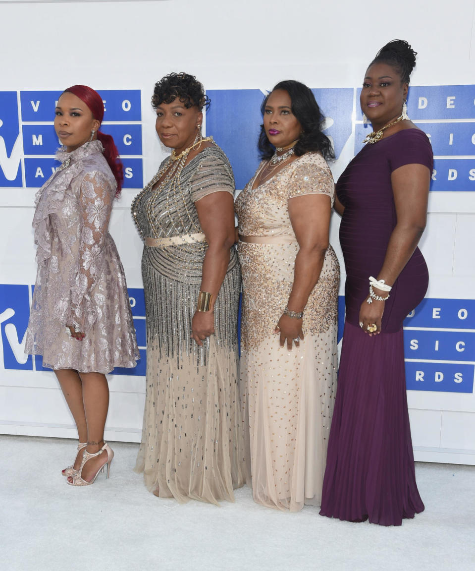 From left, Lesley McSpadden-Head, mother of Michael “Mike” Brown, Jr.; Gwen Carr, mother of Eric Garner; Wanda Johnson, mother of Oscar Grant; and Sybrina Fulton, mother of Trayvon Martin.