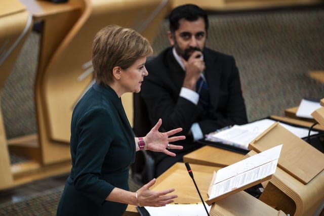 Nicola Sturgeon nd Humza Yousaf in Holyrood