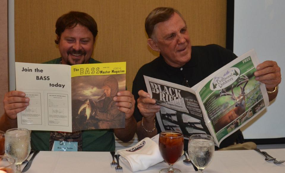 The author with Ray Scott at a Southeastern Outdoor Media Association conference.
