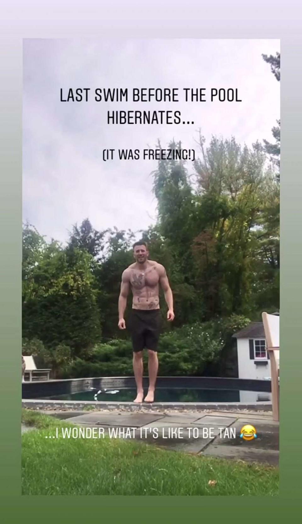 Chris Evans Backflips into Pool Shirtless