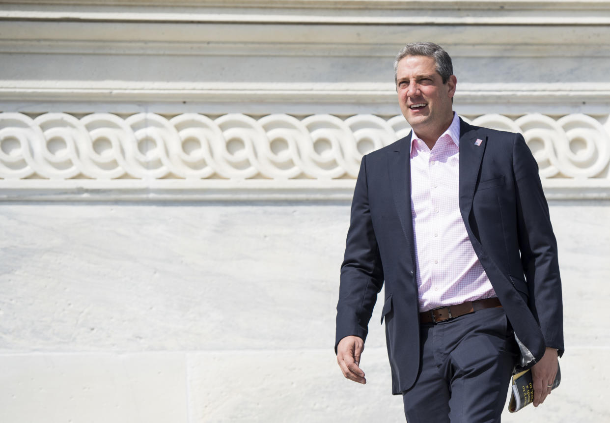 UNITED STATES - SEPTEMBER 20: Rep. Tim Ryan, D-Ohio, walks down the House steps of the Capitol after the final votes of the week on Friday, Sept. 20, 2019. (Photo By Bill Clark/CQ-Roll Call, Inc via Getty Images)