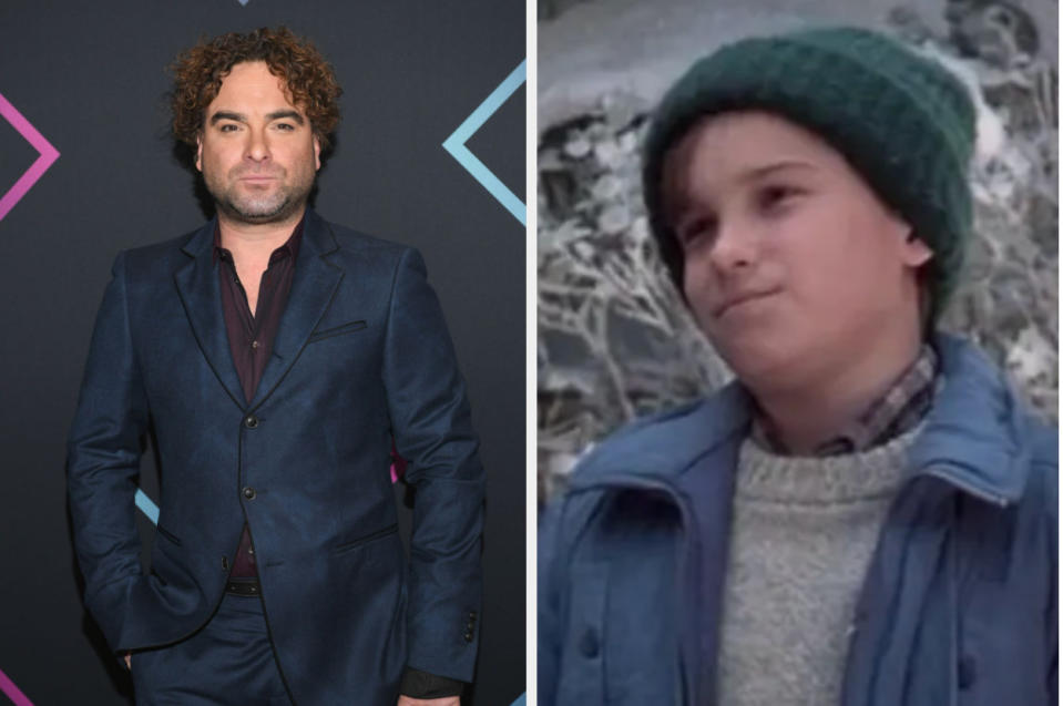 Johnny Galecki now vs. when he appeared in "National Lampoon's Christmas Vacation."