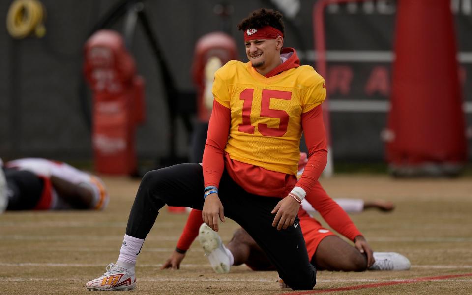 Kansas City Chiefs quarterbacks Patrick Mahomes before the Superbowl