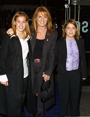 Sarah Ferguson and daughters at the London premiere of Warner Brothers' Harry Potter and The Sorcerer's Stone