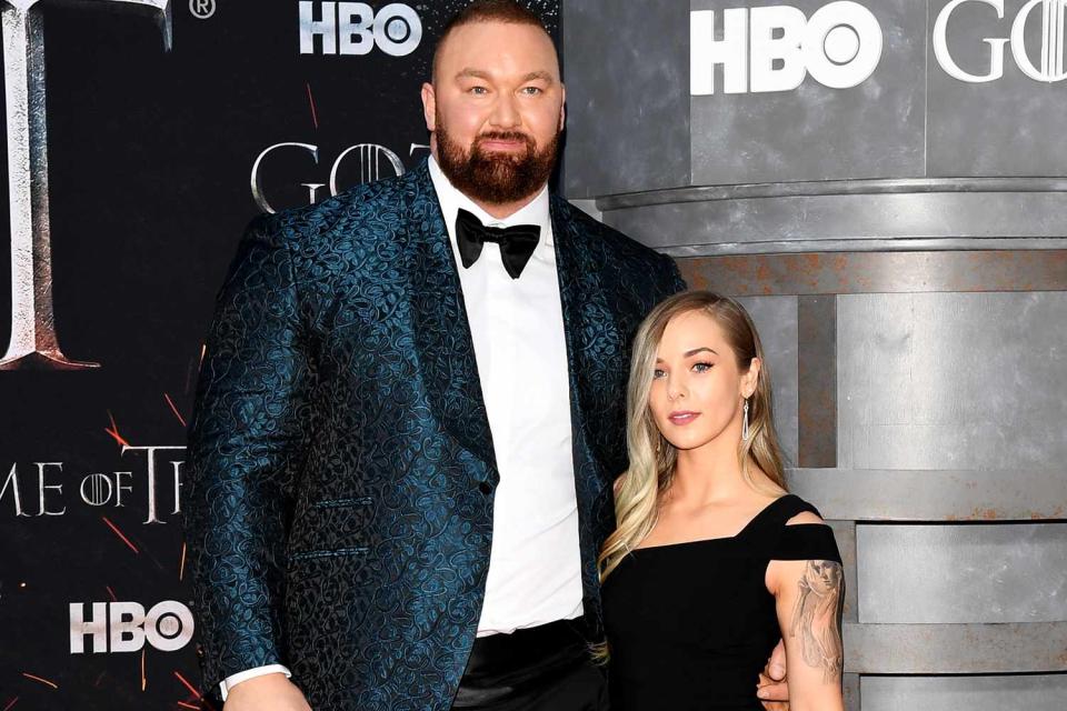 <p>Andrew H Walker/Variety/Penske Media via Getty Images</p> Hafthor Bjornsson and Kelsey Henson 