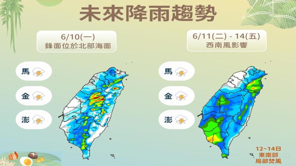 一週降雨趨勢。（圖／TVBS）