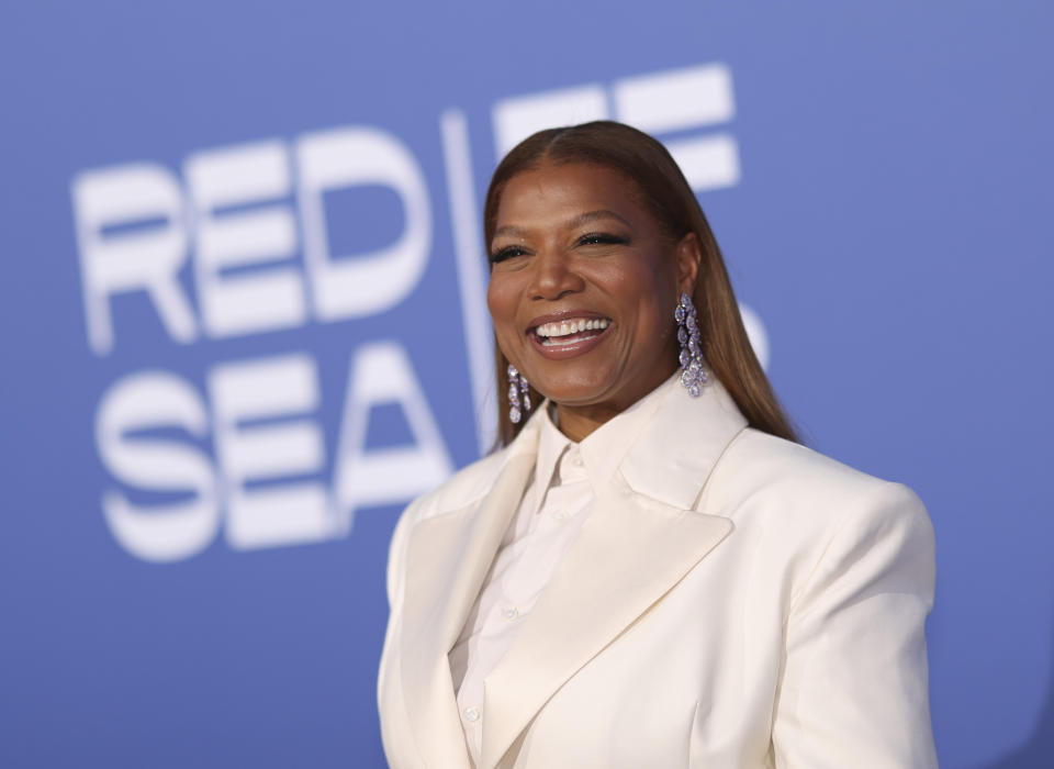 Queen Latifah poses for photographers upon arrival at the amfAR Cinema Against AIDS benefit at the Hotel du Cap-Eden-Roc, during the 76th Cannes international film festival, Cap d'Antibes, southern France, Thursday, May 25, 2023. (Photo by Vianney Le Caer/Invision/AP)