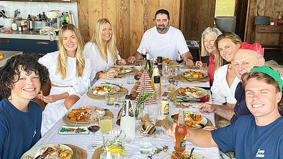 Lucy Brownless, pictured here with her family having Christmas lunch.