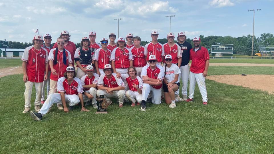 Camden-Frontier head coach Michael Conant (pictured here with the 2023 baseball team) led the team to their first district championship in 10 years.