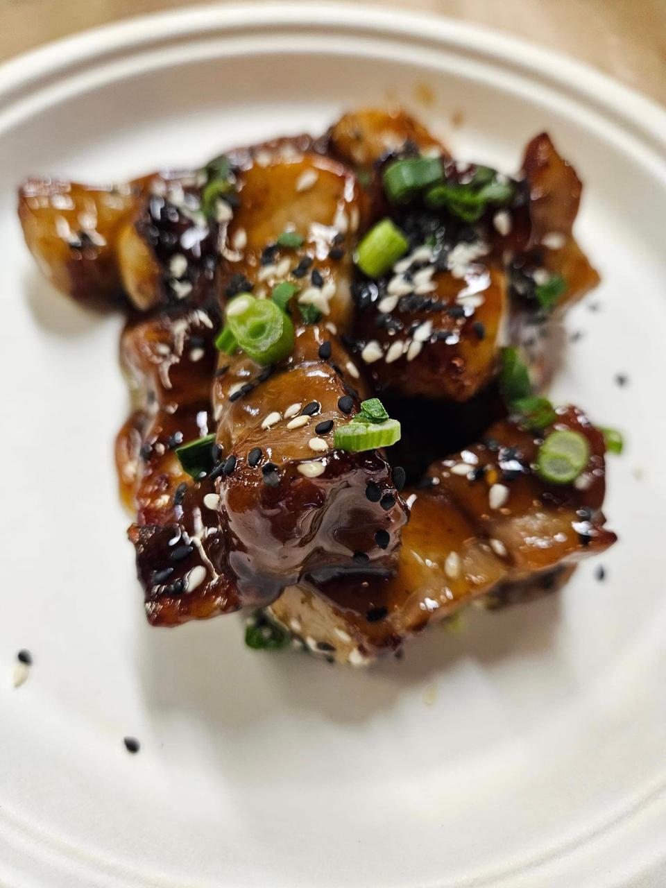 Try the at Maple Bourbon Pork Belly Burnt Ends HomeRootts Bistro.