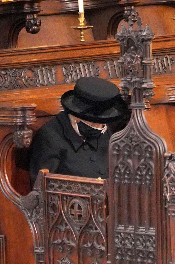 The Queen at Prince Philip's funeral