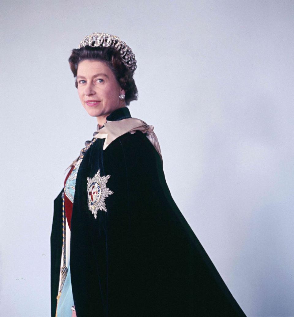 PHOTO: A handout photo taken on October 16, 196,8 and issued by Buckingham Palace on September 7, 2023, shows Britain's Queen Elizabeth II posing for a portrait inside Buckingham Palace. Released to mark the first anniversary of her passing. (Cecil Beaton/ROYAL COLLECTION TRUST/AFP via Getty Images)