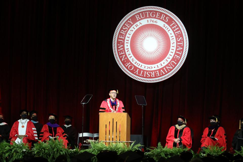 Rutgers celebrates the inauguration of the first African American president, Jonathan Scott Holloway as the 21st President of Rutgers at the Rutgers Athletic Center in Piscataway, NJ on November 5, 2021.