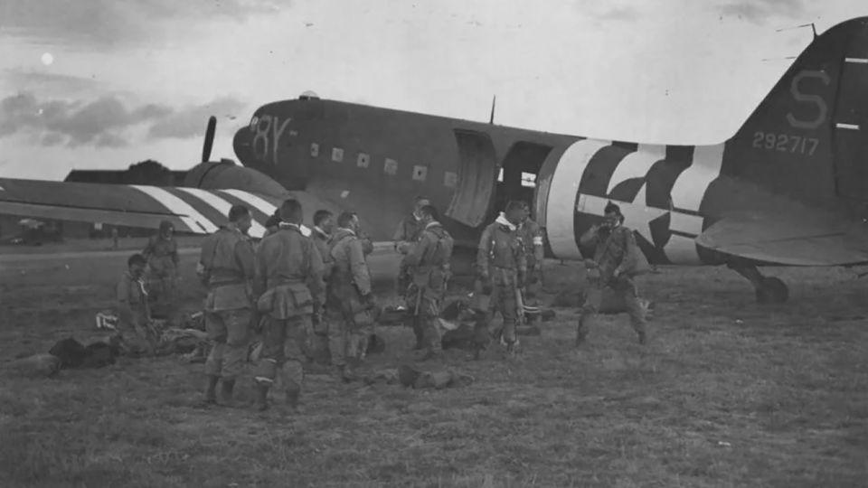 A C-47 is shown at an unidentified airfield in the United Kingdom. - Defense Visual Information Distribution Service