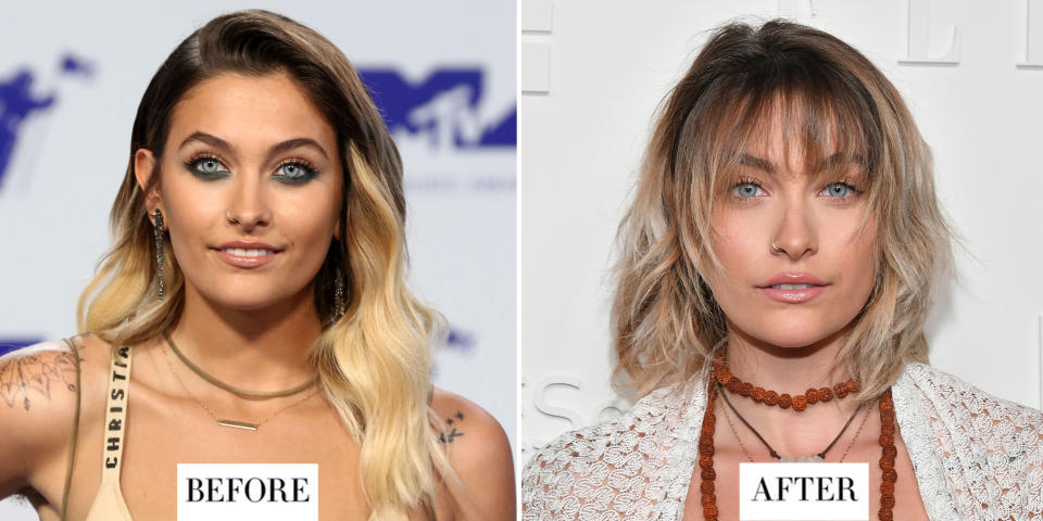 <p><strong>When:</strong> 6 September</p><p><strong>Style change: </strong>Paris Jackson swapped her bold ombre hair for a far subtler ash blonde and mousey brown balayage, adding choppy layers and an eye-grazing<span> fringe. She unveiled her new shaggy-bob style while attending an <a rel="nofollow noopener" href="http://www.harpersbazaar.co.uk/fashion/shows-trends/news/g38259/new-york-fashion-week-ss18-front-row-parties/" target="_blank" data-ylk="slk:ELLE New York Fashion week;elm:context_link;itc:0;sec:content-canvas" class="link "><em>ELLE</em> New York Fashion week</a> event. </span></p>