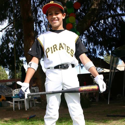 <p>Cole Tucker Instagram</p> Cole Tucker as a child wearing the Pittsburgh Pirates uniform.