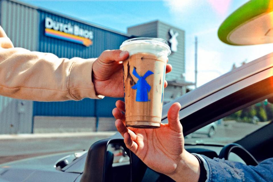 Dutch Bros Coffee offers iced and hot coffee drinks.