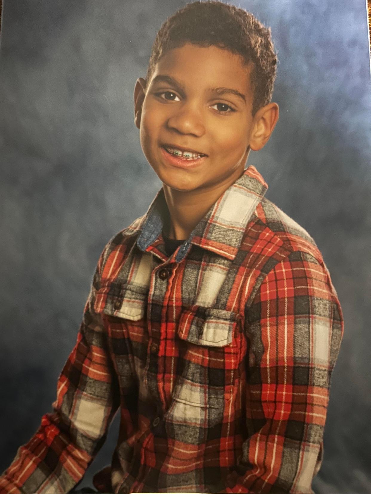 A photo of Aiden James-Harrison Smith, who died over the weekend after falling through ice near his home.