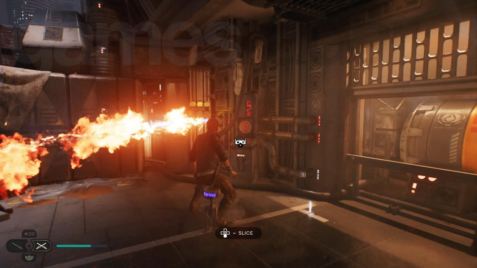 Star Wars Jedi Survivor Coruscant walkthrough fire blocking gap