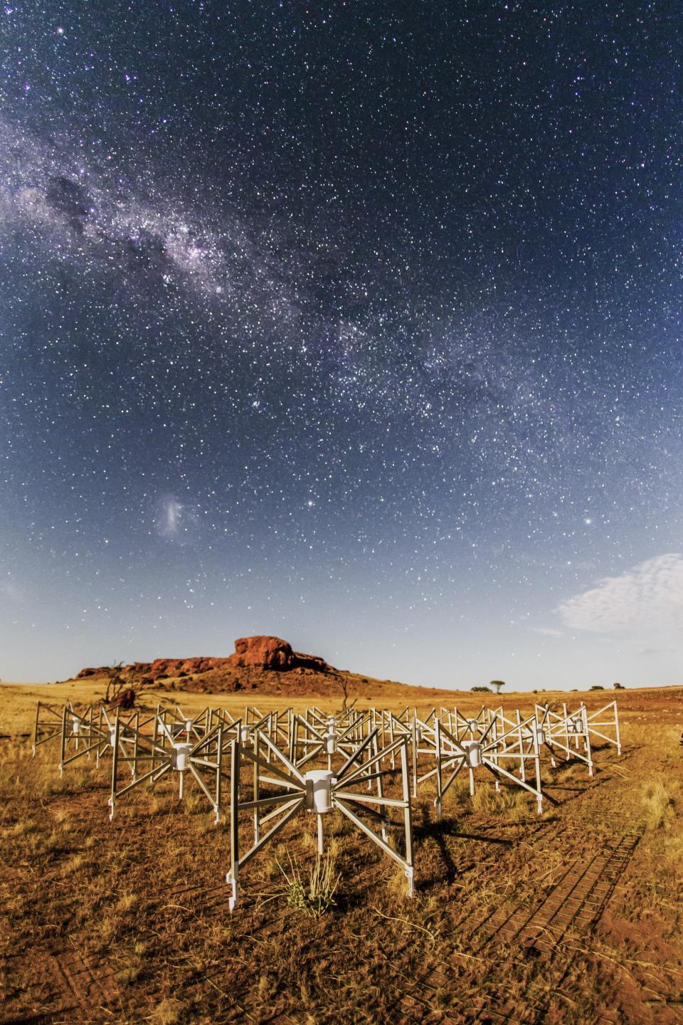 One of 256 tiles of the Murchison Widefield Array located 1.5km from the core of the telescope (Peter Wheeler/International Centre For Radio Astronomy Research)