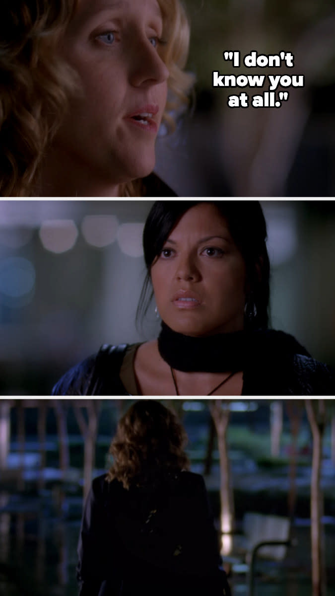 Erica tells Callie she doesn't know her, then leaves