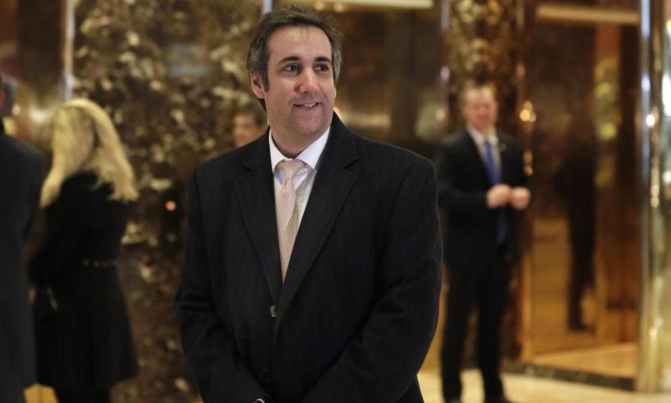 In happier times: Michael Cohen at Trump Tower during the transition on 16 December 2016.