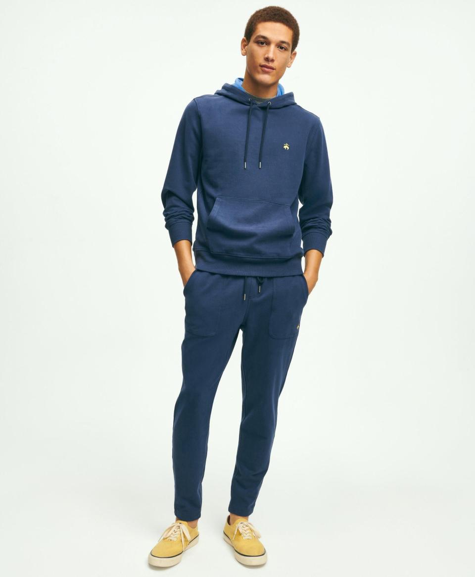 <p><a href="https://go.redirectingat.com?id=74968X1596630&url=https%3A%2F%2Fwww.brooksbrothers.com%2Fstretch--sueded-cotton-jersey-sweatpants%2FFP00013.html&sref=https%3A%2F%2F" rel="nofollow noopener" target="_blank" data-ylk="slk:Shop Now;elm:context_link;itc:0;sec:content-canvas" class="link ">Shop Now</a></p><p>Stretch Sueded Cotton Jersey Sweatpants</p><p>Brooks Brothers</p><p>$60.00</p>