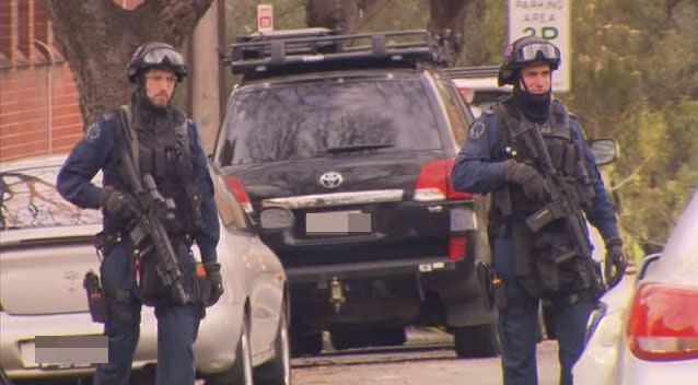 A second man was arrested following a dramatic stand-off with police, hours after another suspect was shot. Photo: 7News