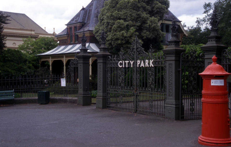 Pictured at the Park gates, at City Park in Launceston, Tasmania